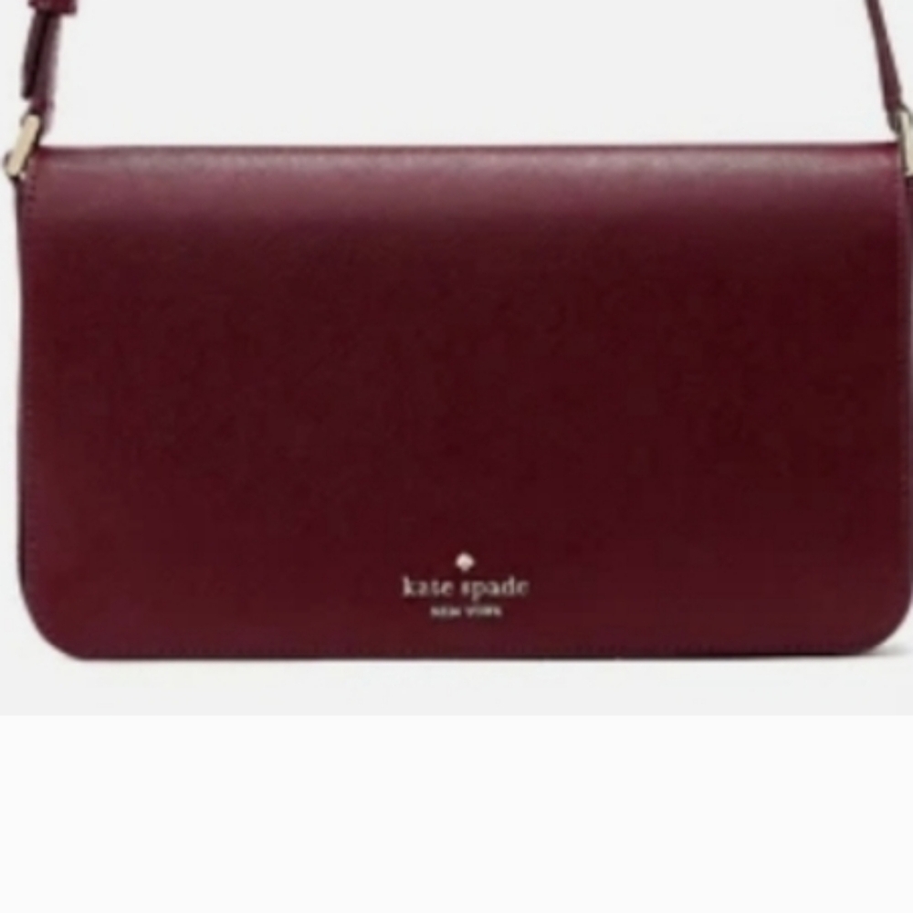 KATE SPADE💕NWOT Leather Crossbody Bag with Gold Logo - Picture 3 of 4